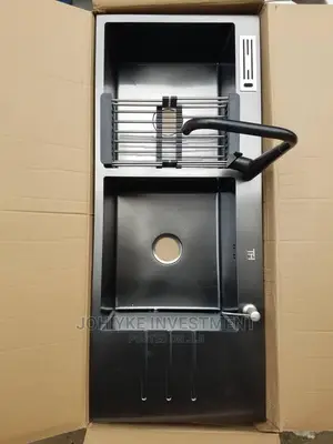 High Quality Italian Black Hand Made Kitchen Sink