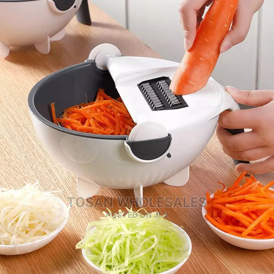 9 in 1 Rotate Vegetable Cutter With Drain Basket