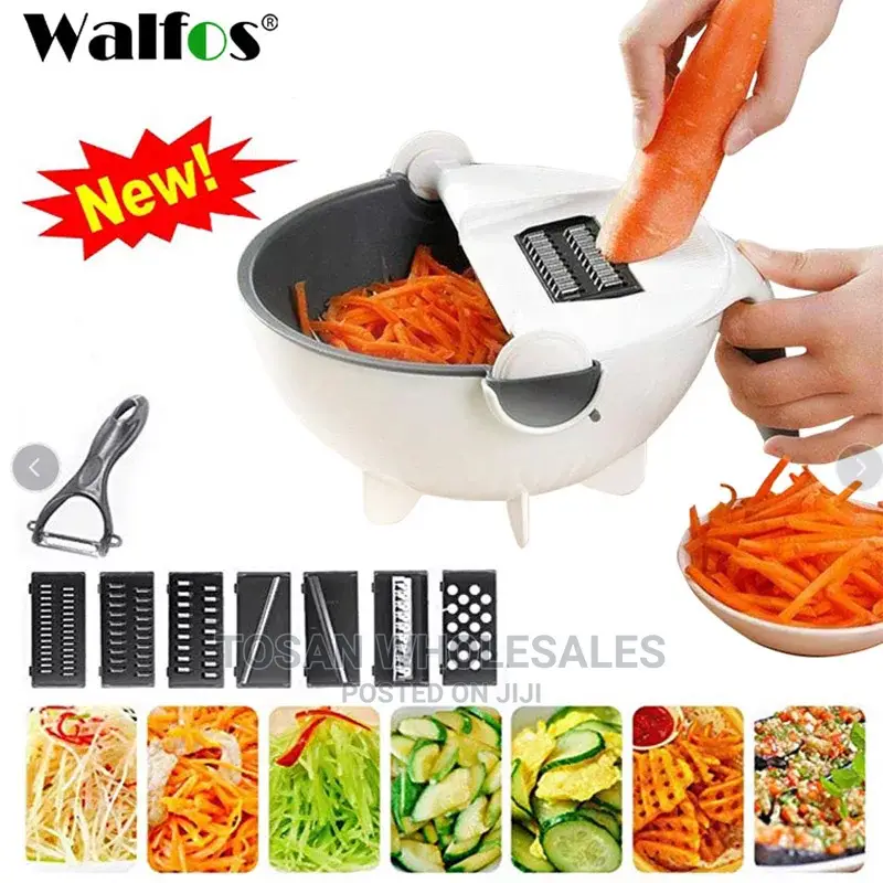 9 in 1 Rotate Vegetable Cutter With Drain Basket