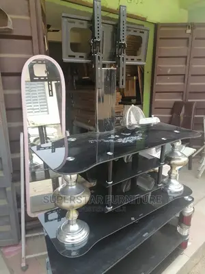 Tempered Glass TV Stands With Hanger