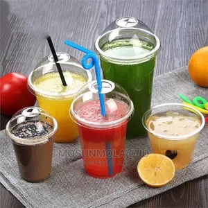 50pcs of 16oz Parfait Disposable Pet Cup With Dome Lid