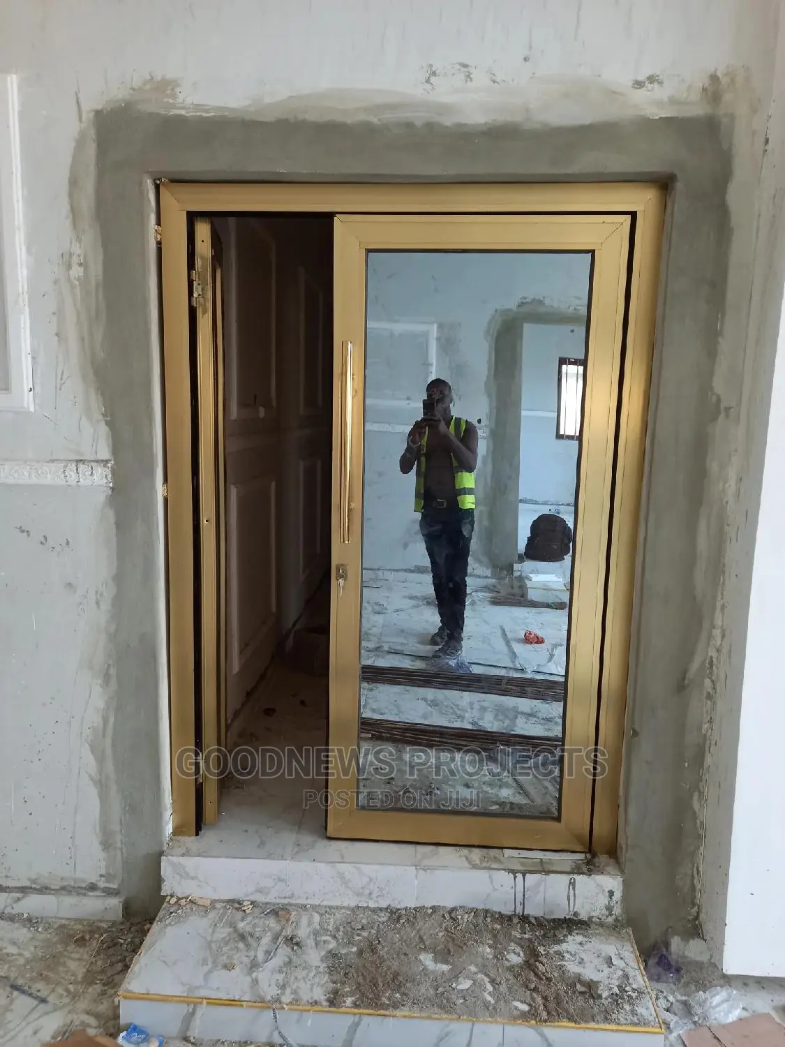 Gold Swing Door With Hinge