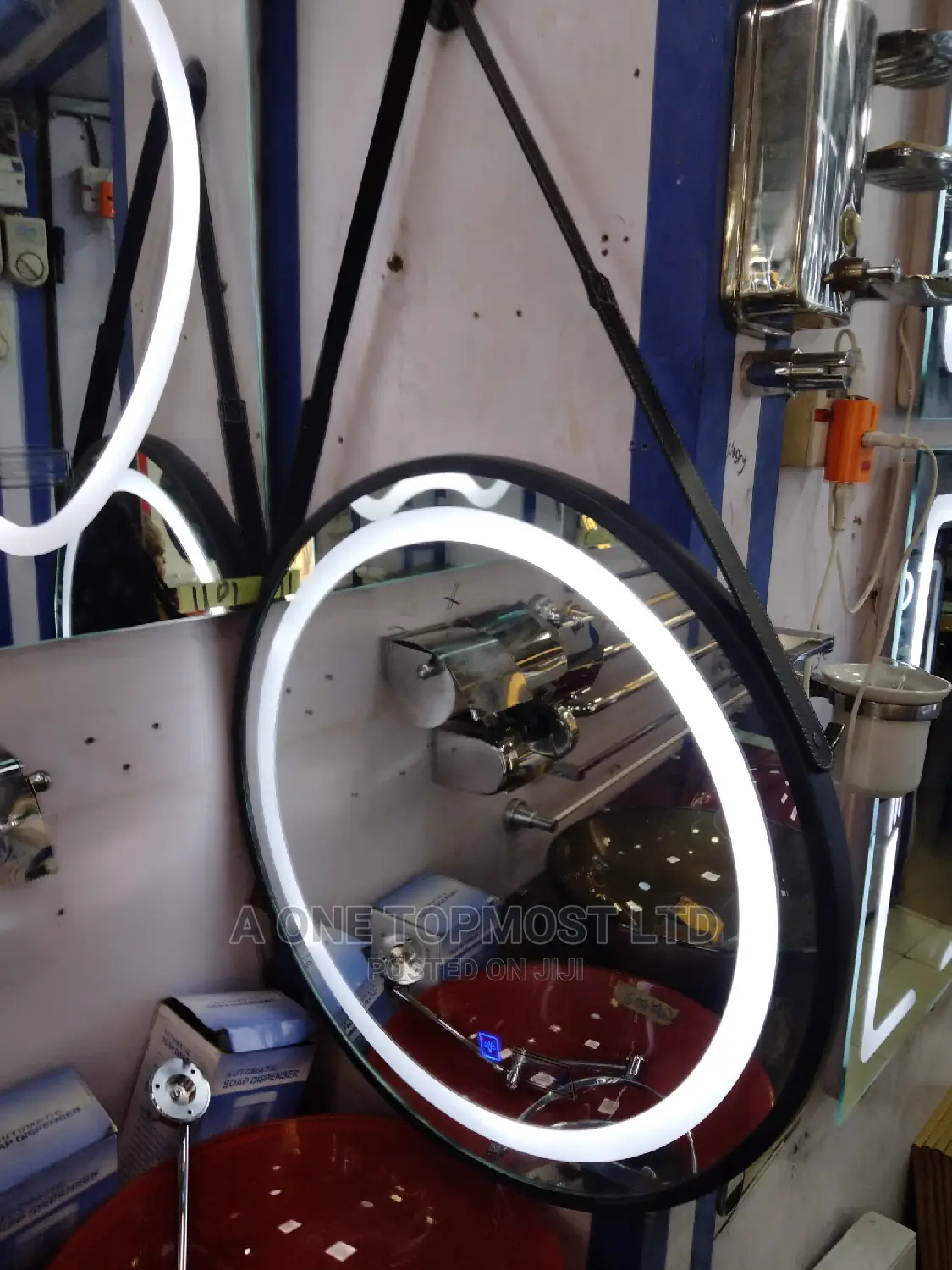 Hanging Round LED Mirror With Frame