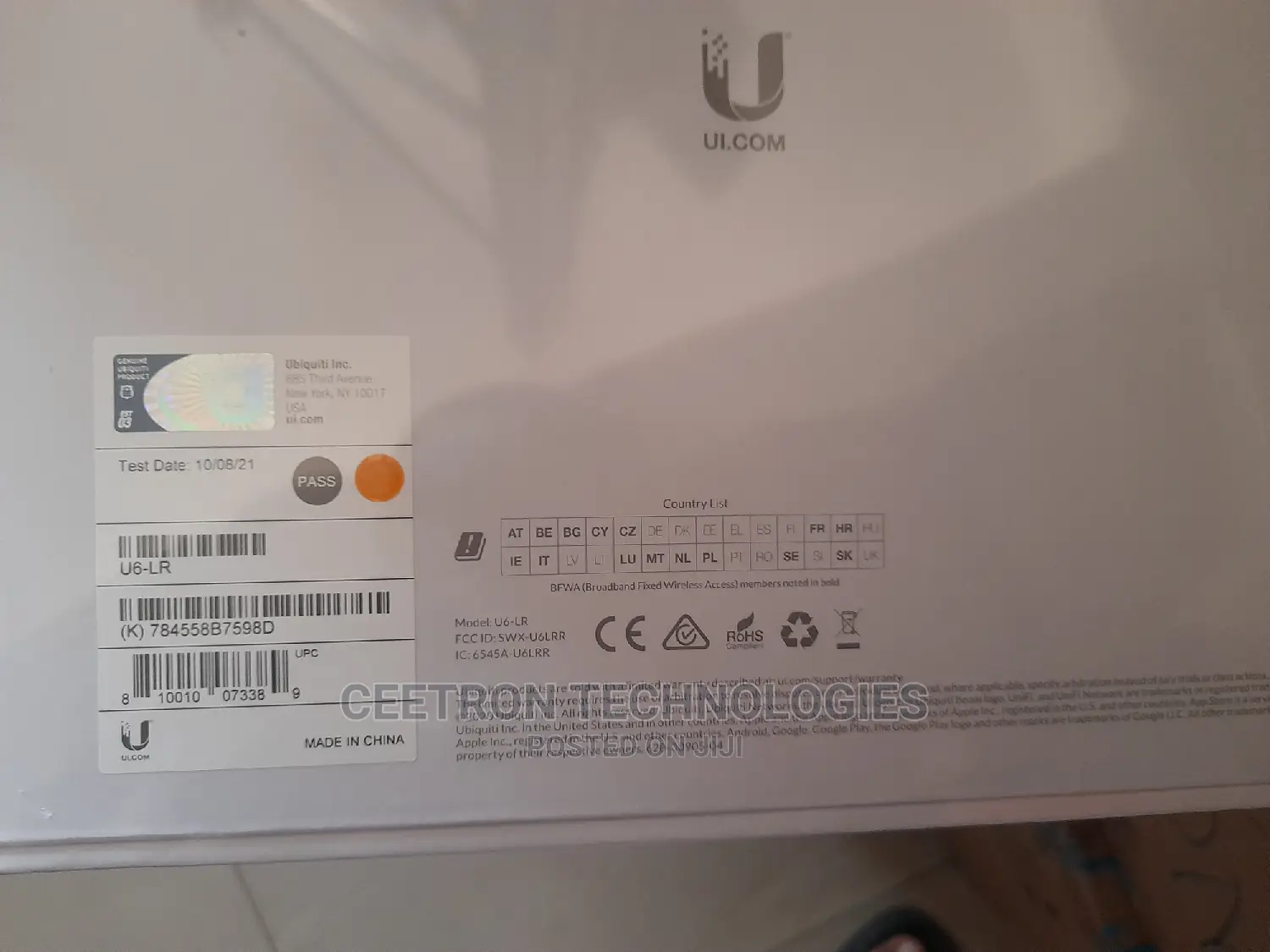 UBIQUITI:U6-LR Unifi Wifi 6 Long-Range