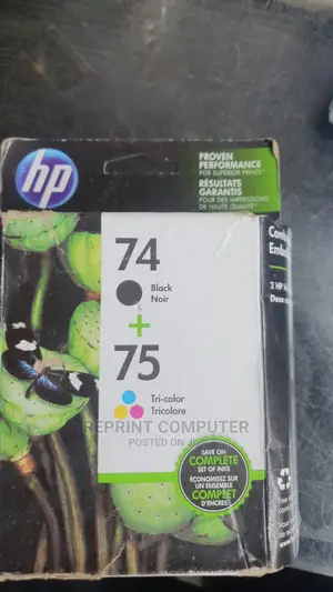 Hp 74/75 Ink Cartridges - Black, Tri-Color, 2 Cartridges