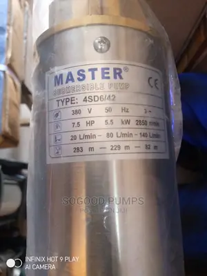Master Submersible Pump Type 5.5kw/7.5hp