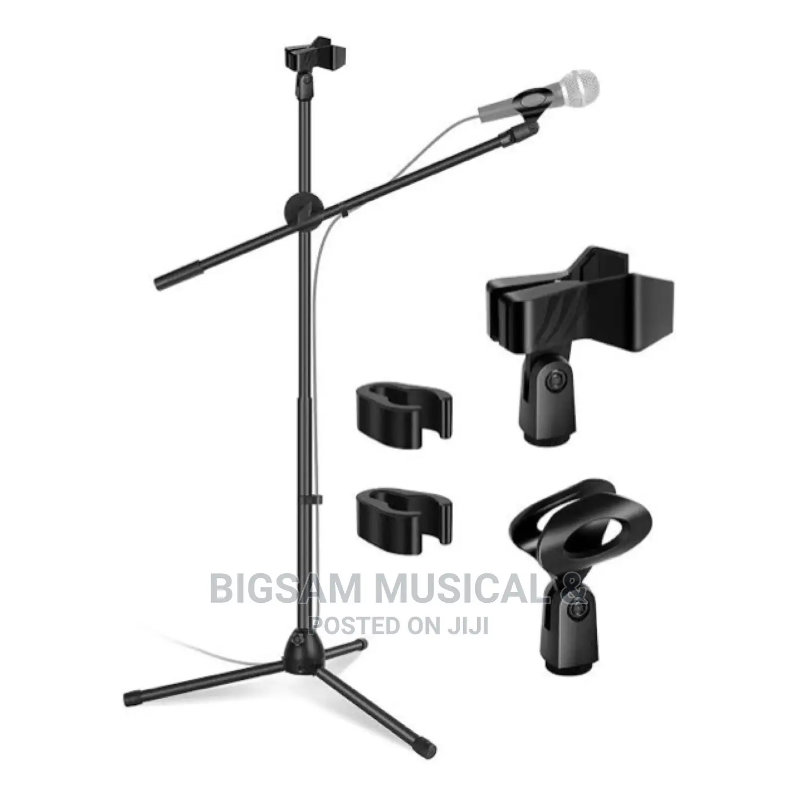 Microphone Stand, Foldable Tripod Boom Stand Adjustable
