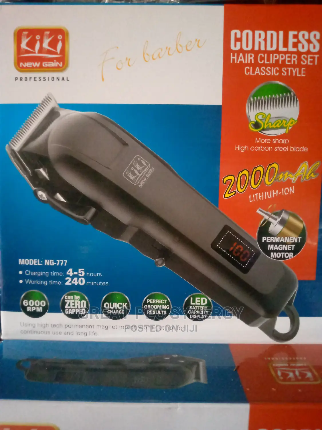 Kiki Rechargeable Clipper (Cordless With Digital Display)