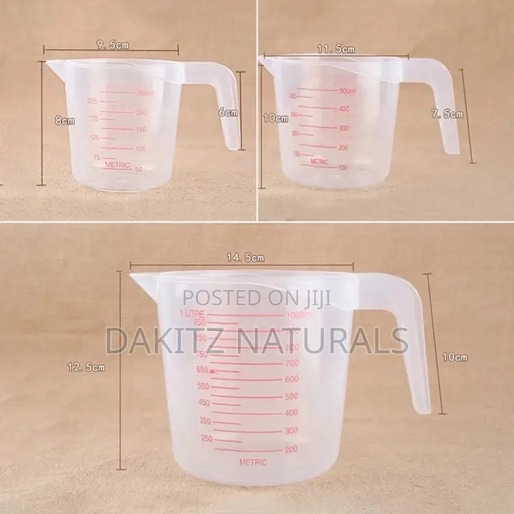 Plastic Transparent Measuring Cups 250/500/1000ml