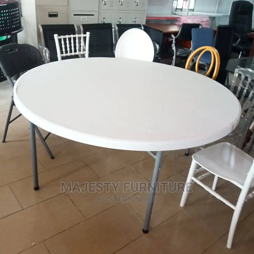 Round Table and Gold Chairs