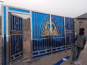 Stainless Gate With Gold Design