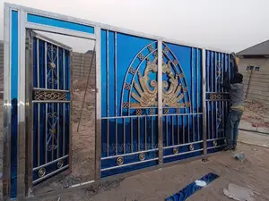 Stainless Gate With Gold Design