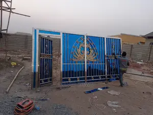 Stainless Gate With Gold Design