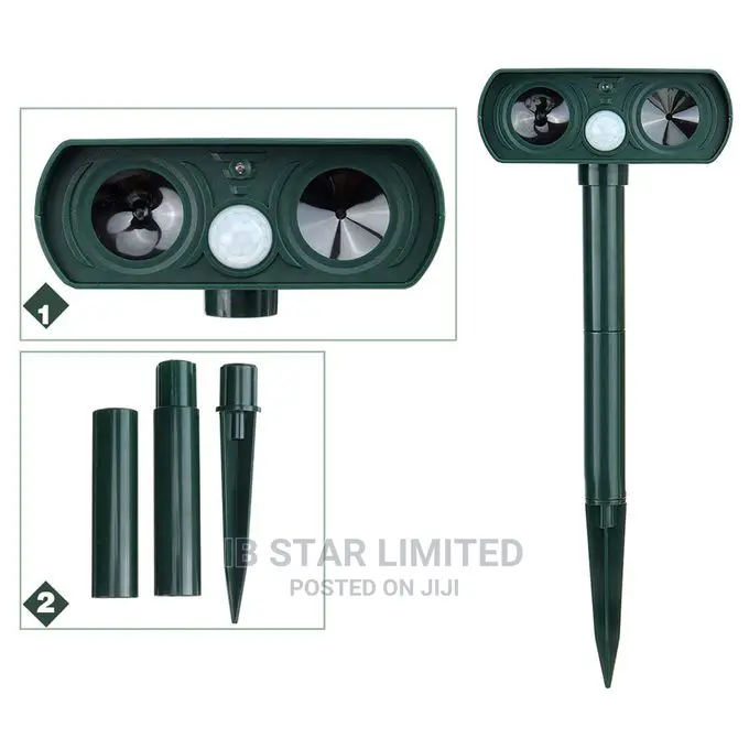 Solar Ultrasonic Animal Chaser Repeller Sonic Deterrent