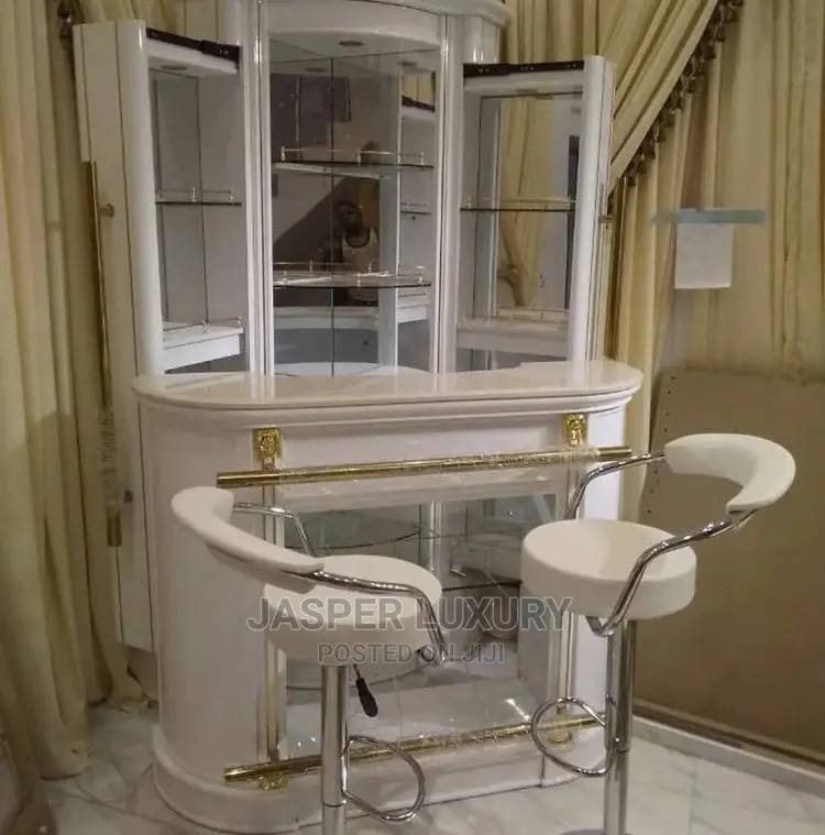 Awesome White Wine Bar With Two Bar Stools