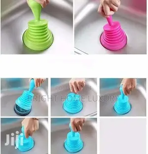 Toilet / Bathroom and Kitchen Sink Drain Plunger