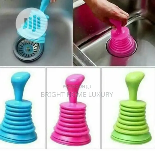 Toilet / Bathroom and Kitchen Sink Drain Plunger