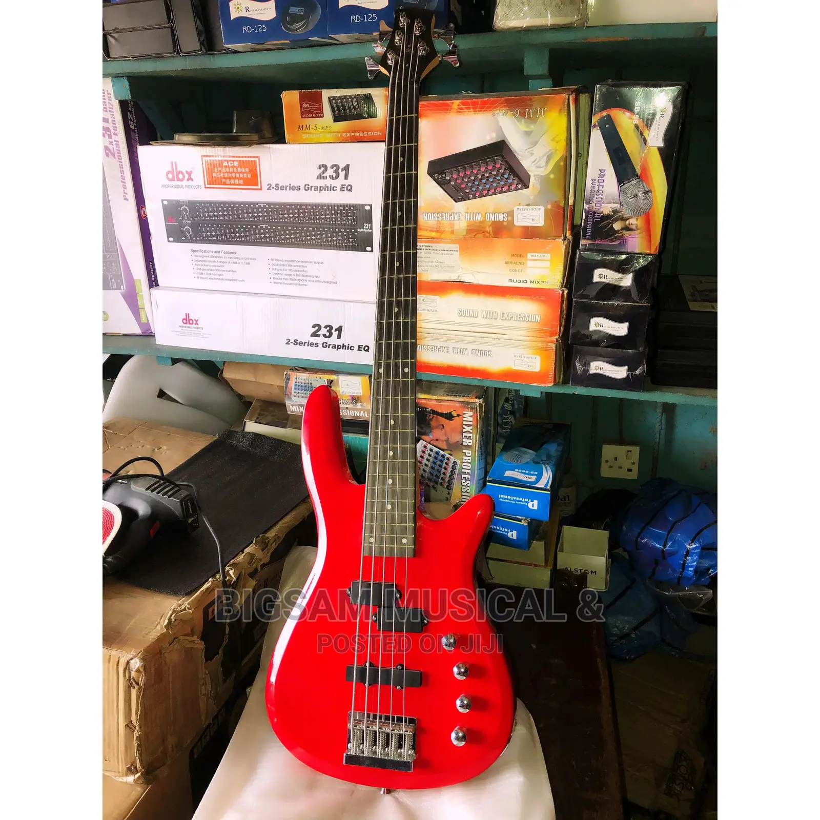 5 String Bass Guitar With Stand Bag Belt