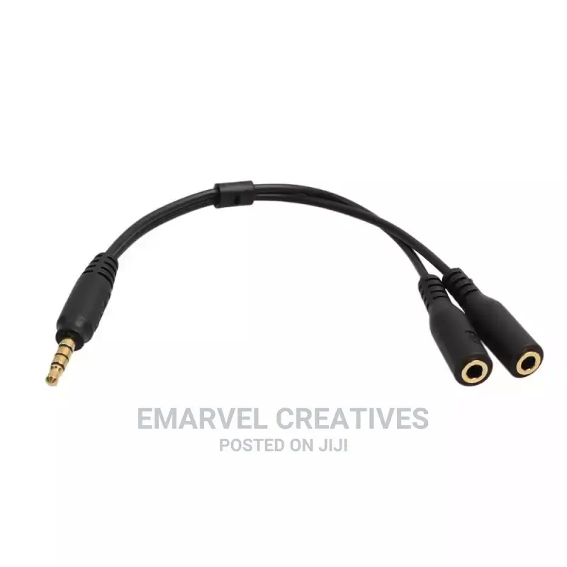 Microphone 3.5mm to 2 3.5mm Jack Splitter Adapter