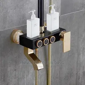 Black And Gold Button Shower