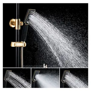 Black And Gold Button Shower