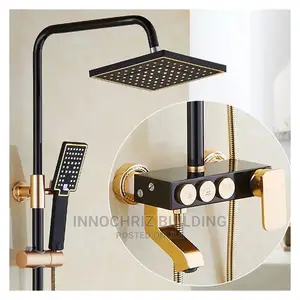 Black And Gold Button Shower