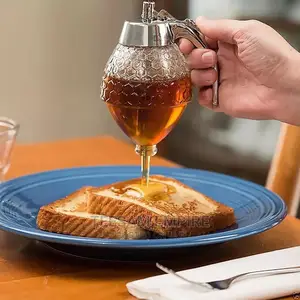 200ML Clear Acrylic Honey Dispenser Syrup Jar