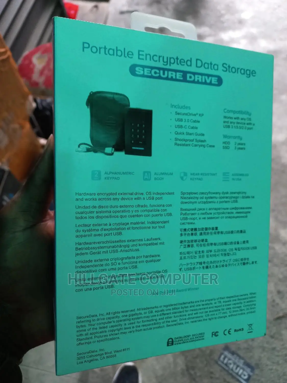 Portable Encrypted Data Storage 2tb