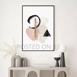 Abstract Geometric Graffiti Canvas Painting.