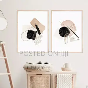 Abstract Geometric Graffiti Canvas Painting.