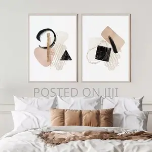 Abstract Geometric Graffiti Canvas Painting.