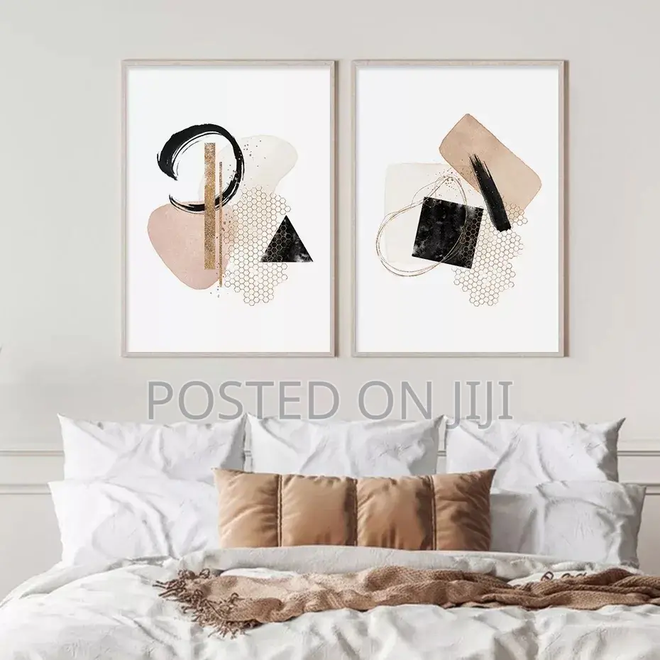 Abstract Geometric Graffiti Canvas Painting.