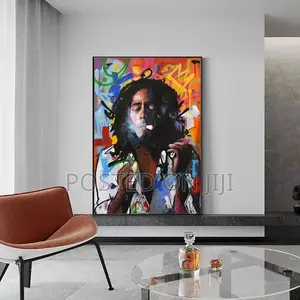 Bob Marley Abstract Portrait Art Canvas Painting Print