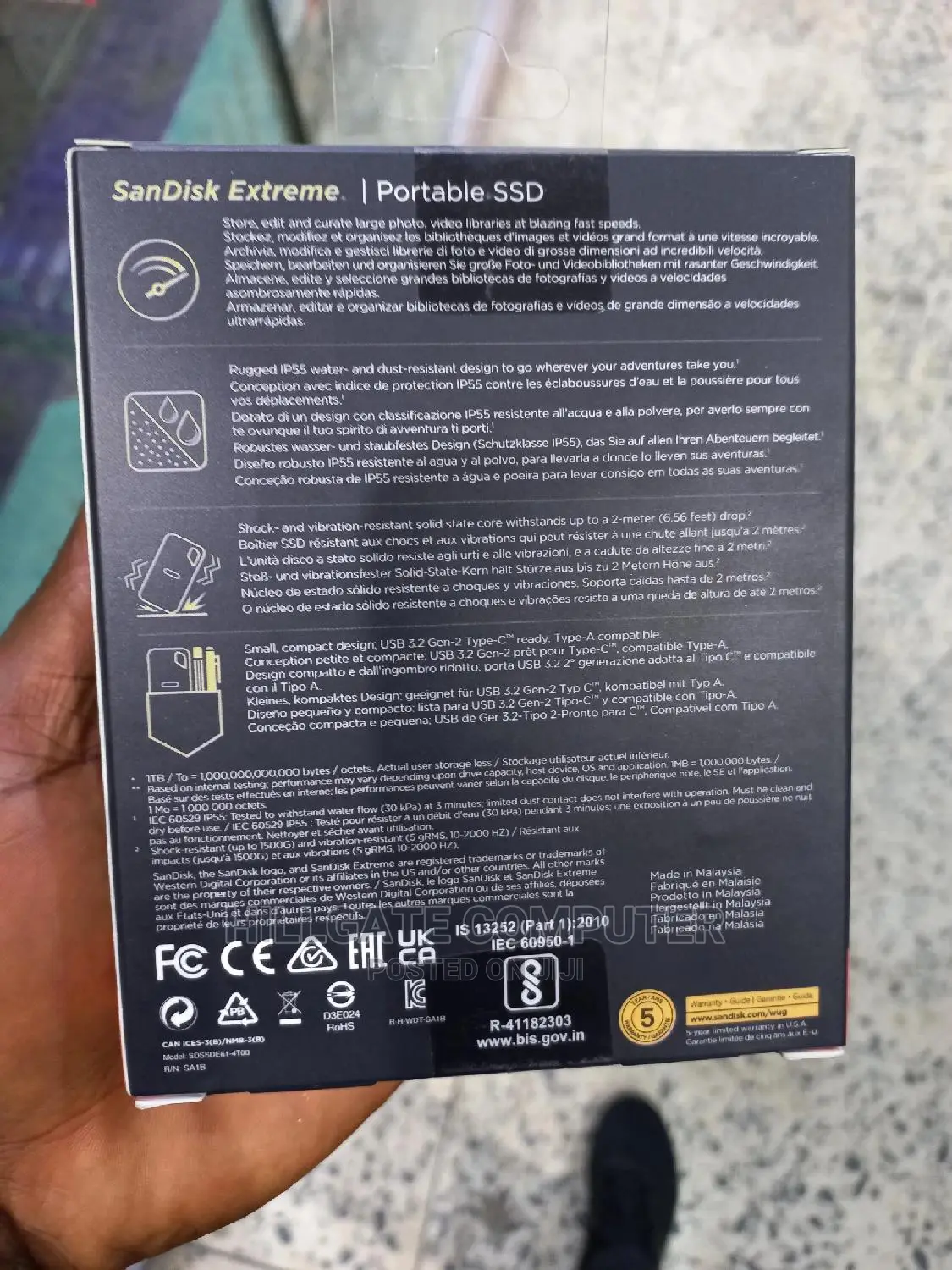 Sandisk Extreme Portable SSD 4tb 1050mbps