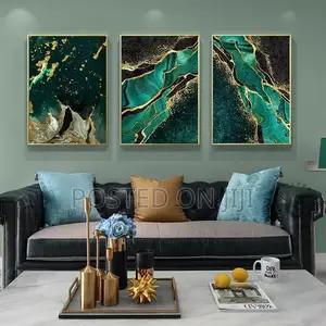 Abstract Green Marble Trxture Poster Canvas Print