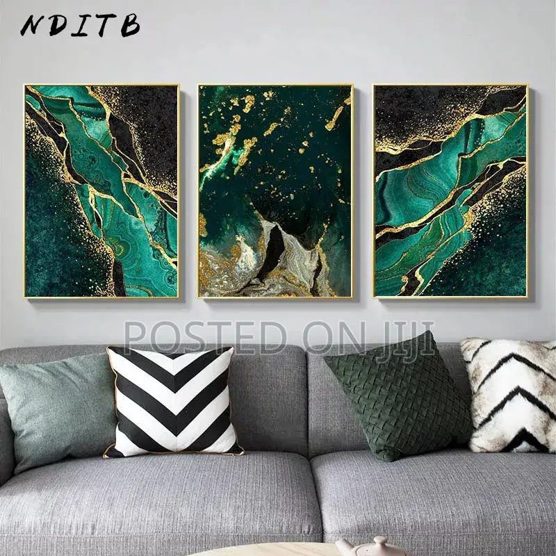 Abstract Green Marble Trxture Poster Canvas Print