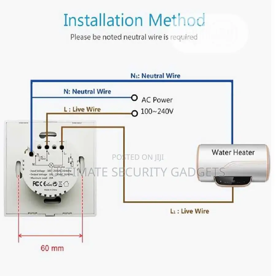 20A Wi-Fi Tuya Smart AC Switch