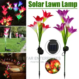2pcs Colorful Flower Red Landscape Purple Courtyard Light