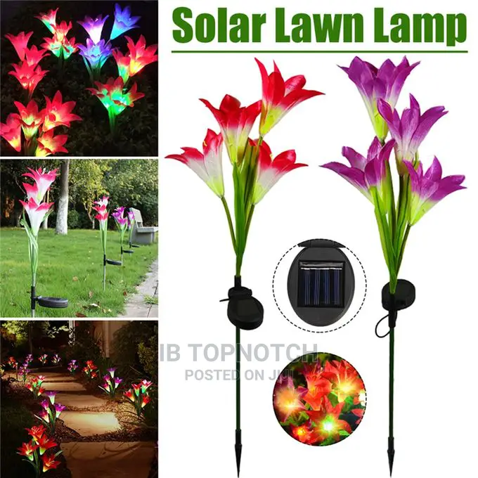 Colorful Solar Flower Light Red+Purple