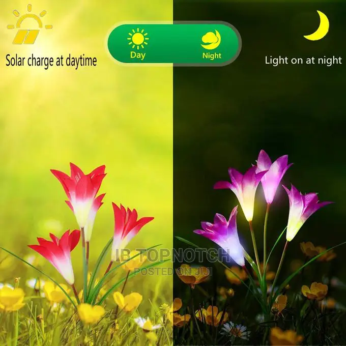 Colorful Solar Flower Light Red+Purple