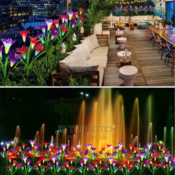 Colorful Solar Flower Light Red+Purple