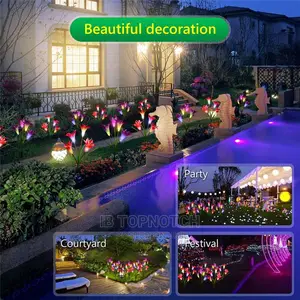 Colorful Solar Flower Light Red+Purple