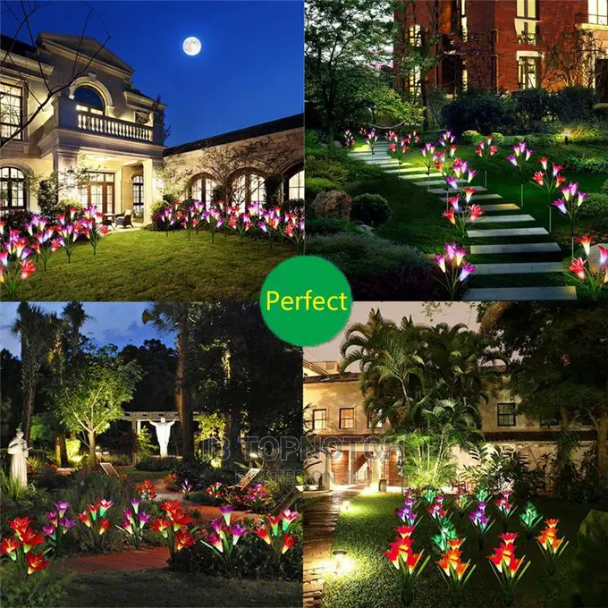 Colorful Solar Flower Light Red+Purple