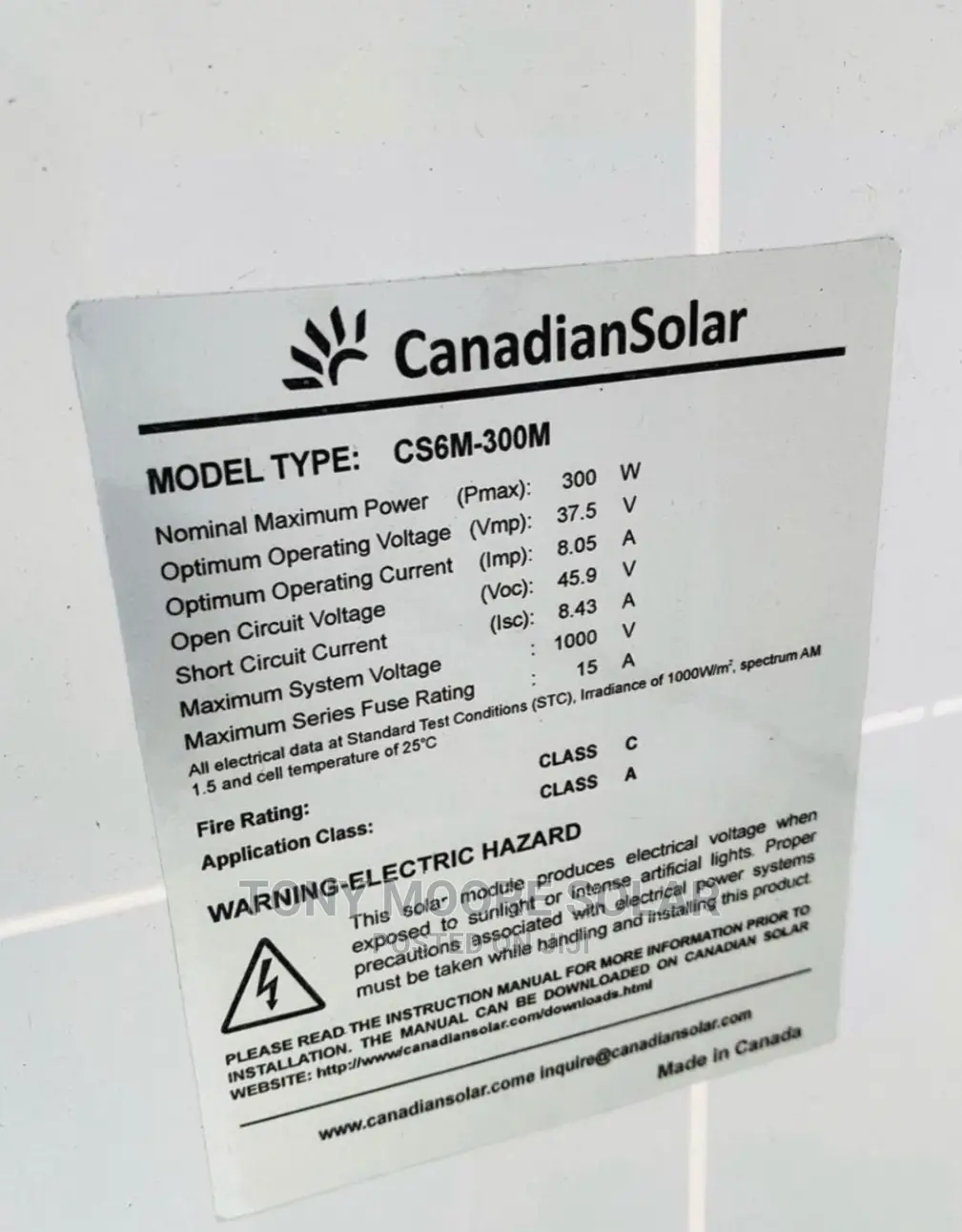 300w 24v Canadian Solar Panel