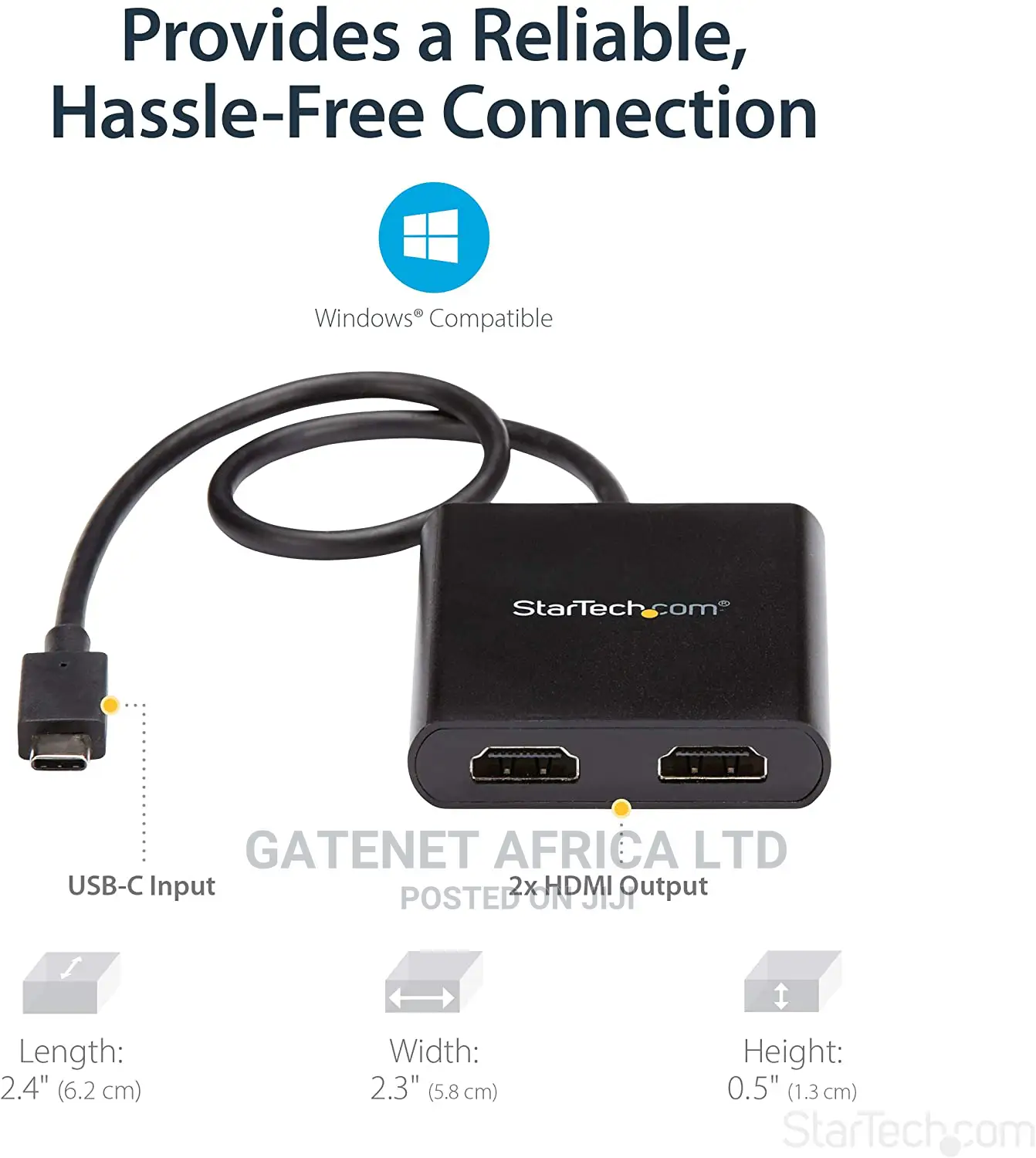 Startech USB Type C (Thunderbolt) to Dual HDMI Adapter Dock