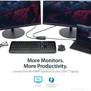Startech USB Type C (Thunderbolt) to Dual HDMI Adapter Dock