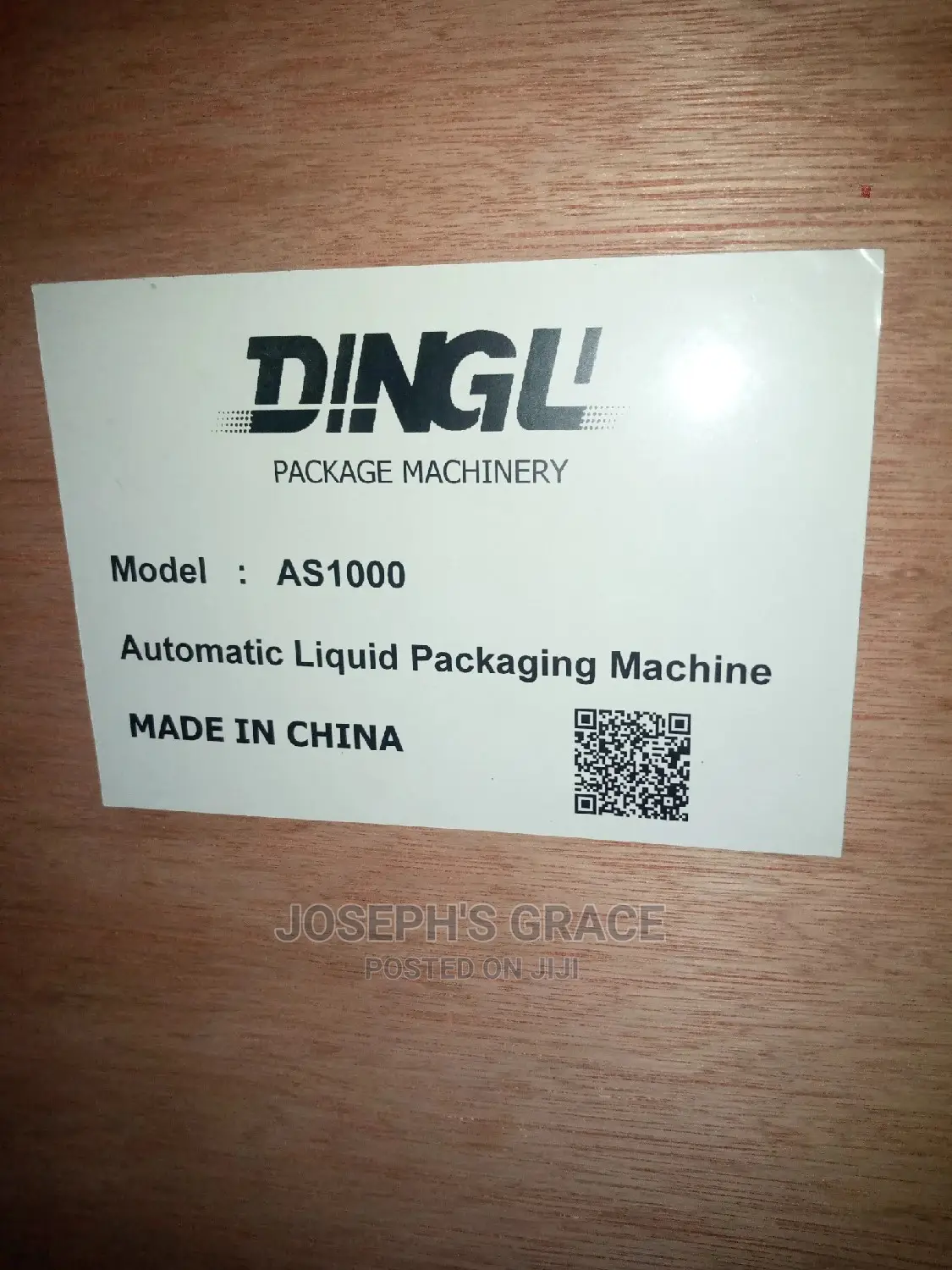 (As 1000) Automatic Sachet Water Packaging Machine. (2022)