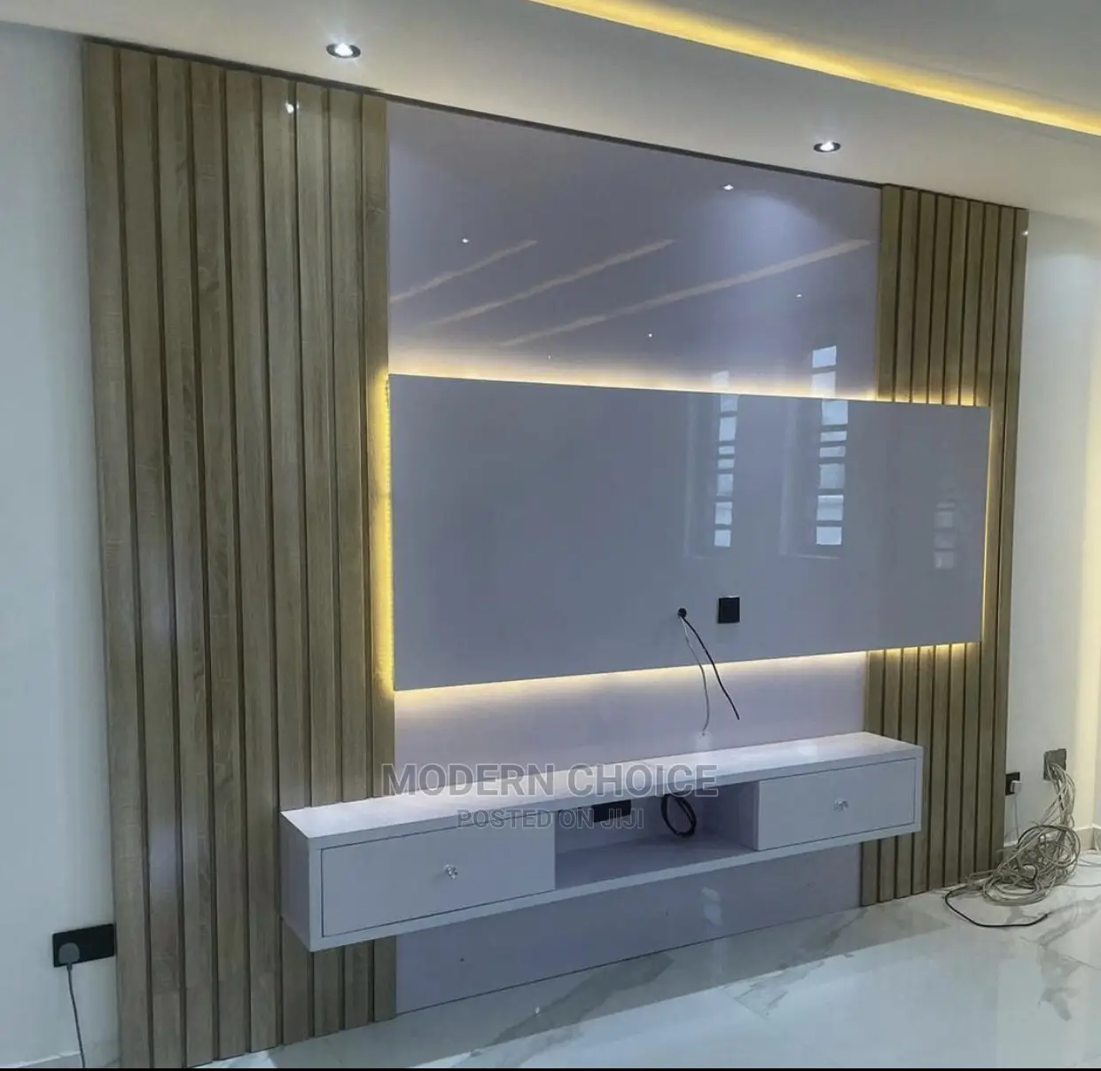 8 by 10 Wall Panel With Tv Console