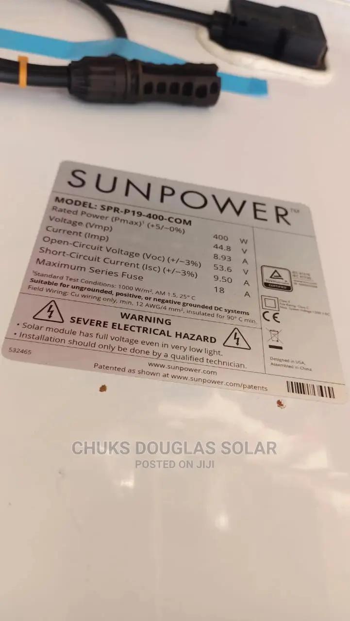 400w Sunpower Tokunbo Panel