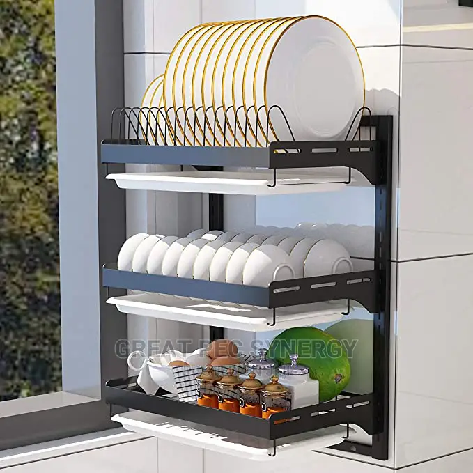 3 Layers Wall Mounted Dish Rack And Drainer